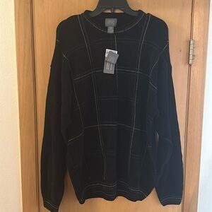 Mercer Street Studio Vintage Men’s Striped Chenille Plush Sweater New Size Large